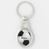 カスタマイズ可能なサッカーボール キーホルダー (正面)