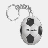 カスタマイズ可能なサッカーボール キーホルダー (正面左)