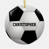カスタマイズ可能なサッカーボール セラミックオーナメント (正面)