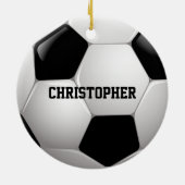 カスタマイズ可能なサッカーボール セラミックオーナメント (裏面)