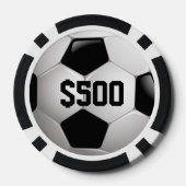 カスタマイズ可能なサッカーボール ポーカーチップ (裏面)