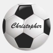カスタマイズ可能なサッカーボール ラウンドシール (正面)