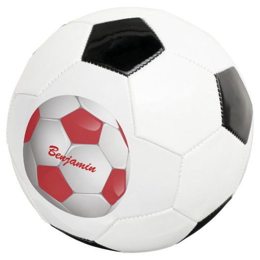 カスタマイズ可能なサッカーボ赤と白ール サッカーボール (3/4)