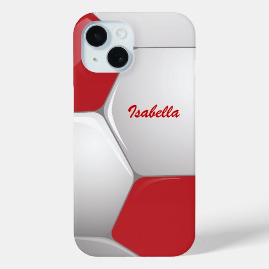 カスタマイズ可能なサッカーボ赤と白ール Case-Mate iPhoneケース (裏面)