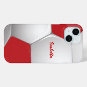 カスタマイズ可能なサッカーボ赤と白ール Case-Mate iPhoneケース (裏面 (横))