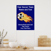 カスタマイズ可能なサッカーポスター、あなたの色、文字 ポスター (キッチン)