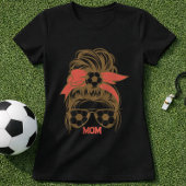 カスタマイズ可能なサッカーママサングラスボウデザイン Tシャツ