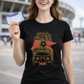 カスタマイズ可能なサッカーママサングラスボウデザイン Tシャツ