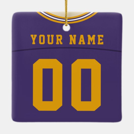 カスタマイズ可能なサッカーラクロスジャージーオーナメント セラミックオーナメント (裏面)
