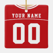 カスタマイズ可能なサッカーラクロスジャージーオーナメント セラミックオーナメント (裏面)