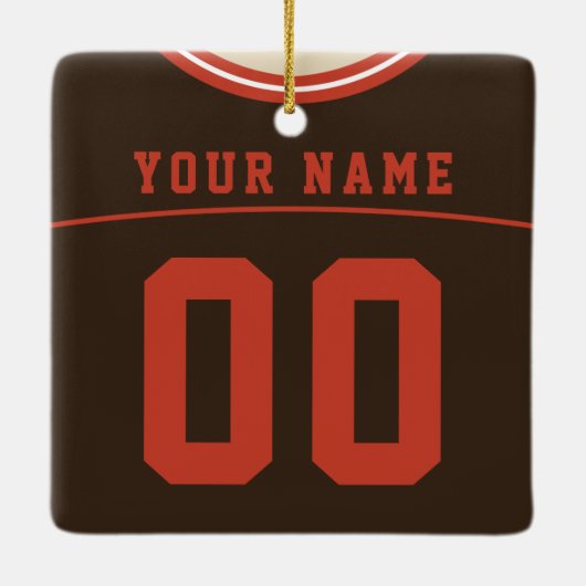 カスタマイズ可能なサッカーラクロスジャージーオーナメント セラミックオーナメント (裏面)