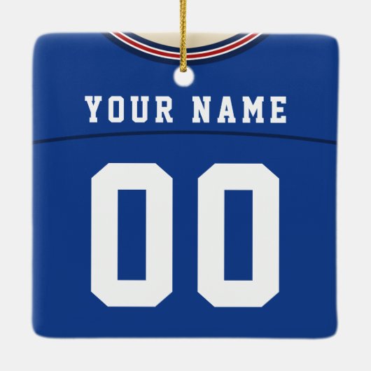 カスタマイズ可能なサッカーラクロスジャージーオーナメント セラミックオーナメント (裏面)