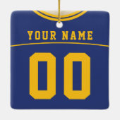 カスタマイズ可能なサッカーラクロスジャージーオーナメント セラミックオーナメント (裏面)