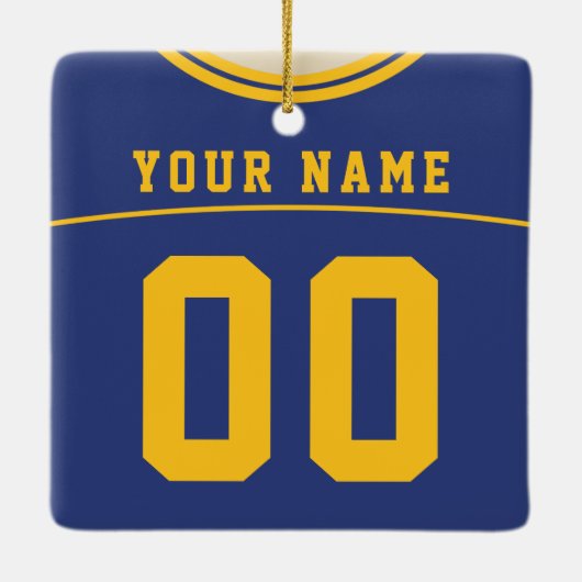 カスタマイズ可能なサッカーラクロスジャージーオーナメント セラミックオーナメント (裏面)