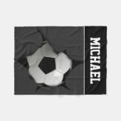 カスタマイズ可能なサッカー選手の球名スポーツ フリースブランケット (正面(横))