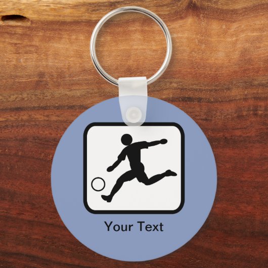カスタマイズ可能なサッカー選手(サッカー)のロゴ キーホルダー (正面)