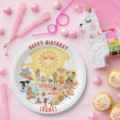 カスタマイズ可能なサニーカリフォルニア誕生日プレート ペーパープレート (パーティー)