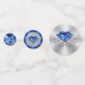 カスタマイズ可能なサファイアの青、銀製のテーブルの紙吹雪 コンフェッティ (裏面)