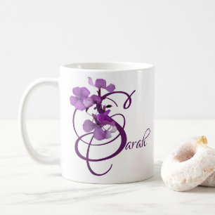 カスタマイズ可能なサラ名purple flowersトレンディーboho コーヒーマグカップ