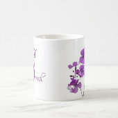 カスタマイズ可能なサラ名purple flowersトレンディーboho コーヒーマグカップ (中央)