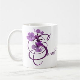 カスタマイズ可能なサラ名purple flowersトレンディーboho コーヒーマグカップ