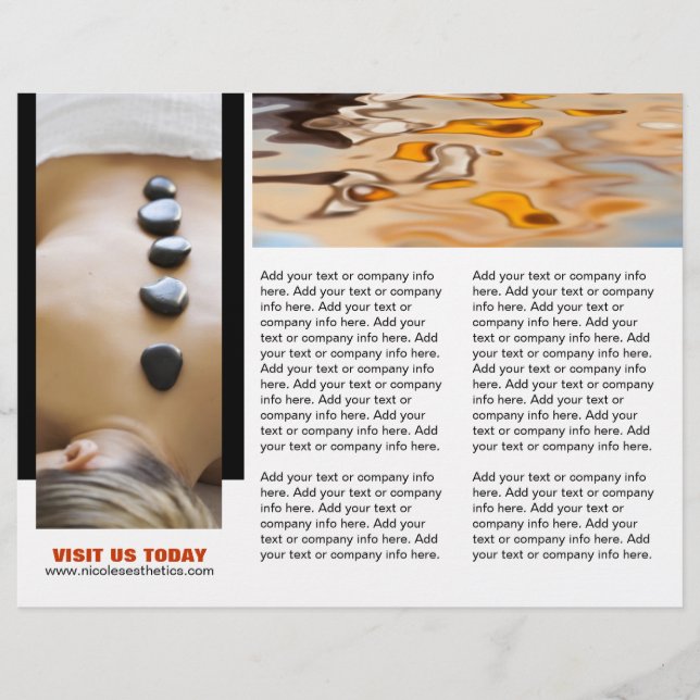 カスタマイズ可能なサロンとスパ三折フライヤー (正面)