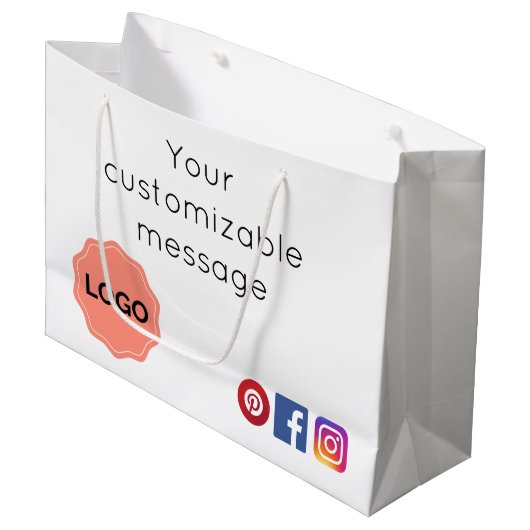 カスタマイズ可能なサロンまたはスパ ラージペーパーバッグ (正面アングル)