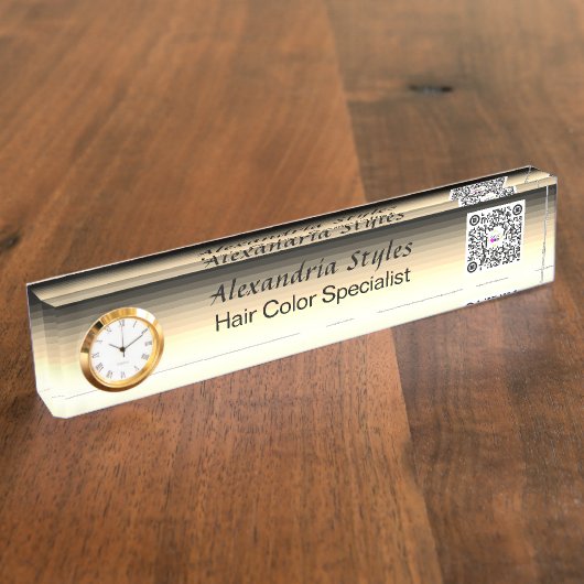 カスタマイズ可能なサロンスパ銘板 デスクネームプレート (側面)