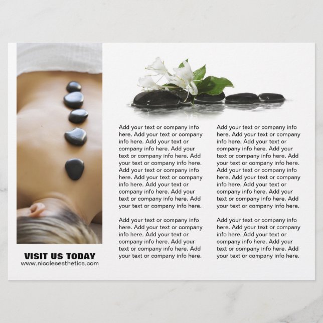 カスタマイズ可能なサロン3つ折りフライヤー (正面)