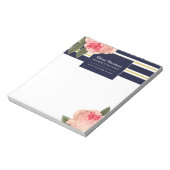 カスタマイズ可能なサンゴと海軍の牡丹メモ帳 ノートパッド (回転)