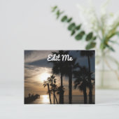 カスタマイズ可能なサンセットシルエットポストカード ポストカード (スタンド正面)