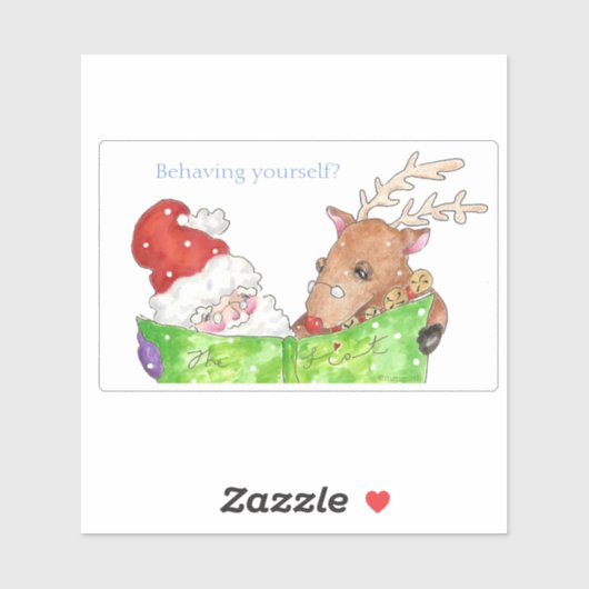 カスタマイズ可能なサンタとルドルフのシール シール (シート)