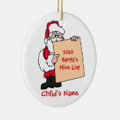 カスタマイズ可能なサンタのニースのリストのオーナメント セラミックオーナメント (右)