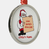 カスタマイズ可能なサンタのニースのリストのオーナメント メタルオーナメント (右)
