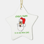 カスタマイズ可能なサンタのニースのリストの星のオーナメント セラミックオーナメント (左)