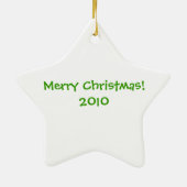カスタマイズ可能なサンタのニースのリストの星のオーナメント セラミックオーナメント (裏面)