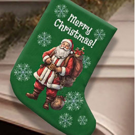 カスタマイズ可能なサンタクロースのクリスマスストッキング ラージクリスマスストッキング