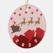 カスタマイズ可能なサンタクロースオーナメント |クリスマスオーナメント セラミックオーナメント (左)