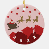 カスタマイズ可能なサンタクロースオーナメント |クリスマスオーナメント セラミックオーナメント (裏面)