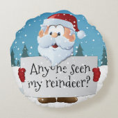カスタマイズ可能なサンタサイン ラウンドクッション (裏面)