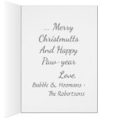 カスタマイズ可能なサンタポーズハスキークリスマスカード (内側 (右))