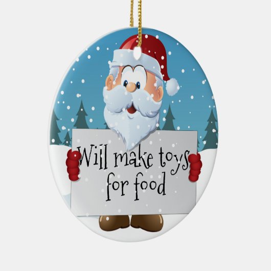 カスタマイズ可能なサンタ救済の看板 セラミックオーナメント (右)