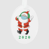 カスタマイズ可能なサンタ着用の医療用マスク オーナメント (裏面)