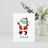 カスタマイズ可能なサンタ着用の医療用マスク ポストカード (スタンド正面)