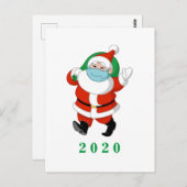 カスタマイズ可能なサンタ着用の医療用マスク ポストカード (正面/裏面)