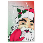 カスタマイズ可能なサンタ ミディアムペーパーバッグ (正面)