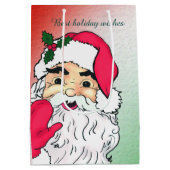 カスタマイズ可能なサンタ ミディアムペーパーバッグ (裏面)