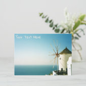 カスタマイズ可能なサントリーニ風車、ギリシャカード (スタンド正面)