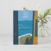 カスタマイズ可能なサントリーニ、ギリシャのクルーズ船カード (スタンド正面)