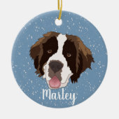 カスタマイズ可能なサンバーナルクリスマス セラミックオーナメント (正面)